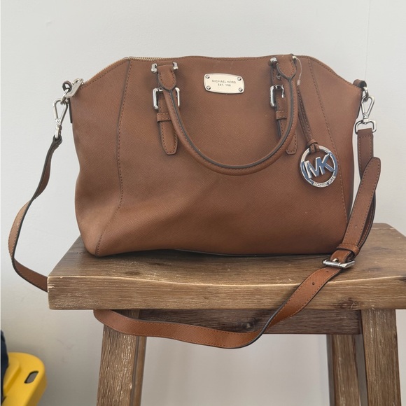 Michael Kors Handbags - Michael Kors Tan Leather Satchel